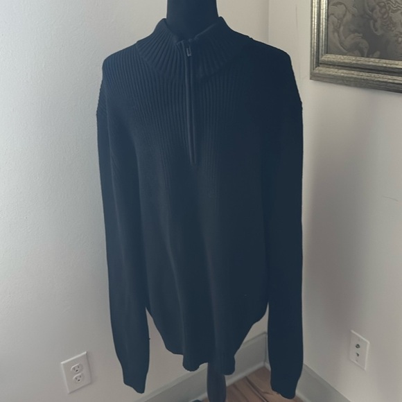 Calvin Klein quarter zip mock neck ribbed cotton men’s sweater Sz XXL - Picture 2 of 6